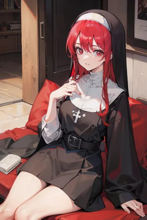 A red-haired nun