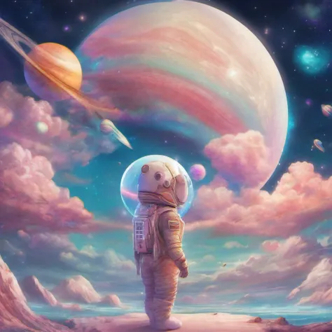 kawaii style, create an interstellar artwork, (masterpiece, best quality, absurdres), ((fantasy art)), prismatic, illustration