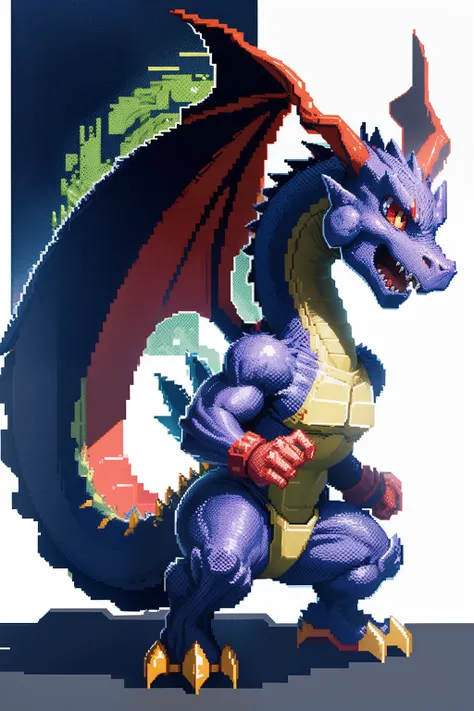 Close-up of pixel image of dragon, Dragon pixel art, 1 0 0 0 x 1 0 0 0 pixel art, pixel art sprite, videogame sprite, high quality pixel art, Pixel art vintage Digimon bitmap, For red and blue Digimon, Pixel uh, 32-bit pixel art, vintage art, pixel art 8 -...