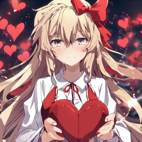 Anime girl with long hair and red heart necklace, from touhou, anime style like fate/stay night, cutscene footage, cinematics, touhou project, screenshot from the anime film, Touhou, fate / stay night, video game cutscene, 千 葉 雄 大, gapmoe yandere grimdark