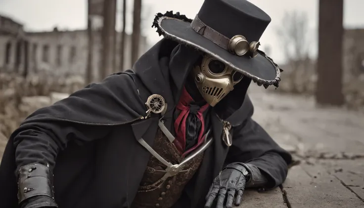 In a post-apocalyptic world ravaged by an unknown disease, a mysterious and compassionate anime-style plague doctor emerges to treat the afflicted. The plague doctor, adorned in a beautifully detailed, steampunk-inspired mask and cloak, possesses advanced ...