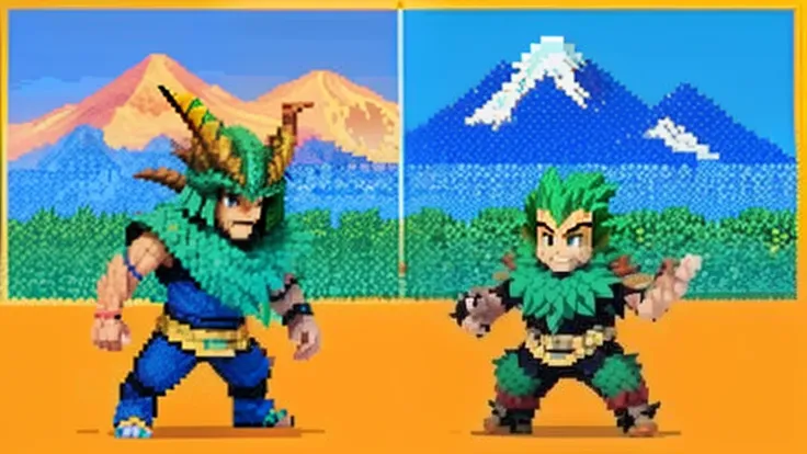 鸟山明风格，Flat pixel games《dragon quest》，Game monster design，（a Oriental Dragons：1.4），Full body like，16-bit pixels