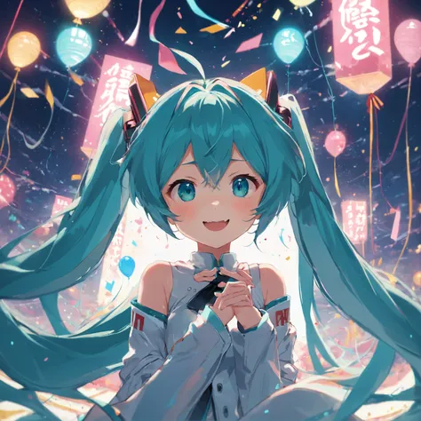 miku,Birthday picture，limpid，Smile