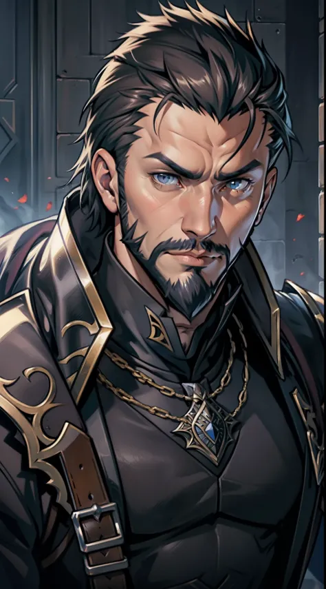 Castlevania Lord of Shadows hyper realistic super detailed Portrait shot face face centerpiece beautiful muscular beard handsome with a group of Muslim warrior cinematic movie warrior leather Armor Wear hyper realistic super detailed