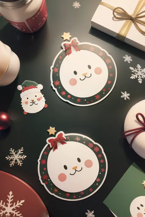 Create 10 Different Christmas Sticker Illustrations