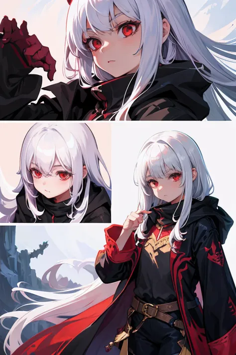 Original Character, Fantasy Concept Art,girl,loli,white hair,red eyes