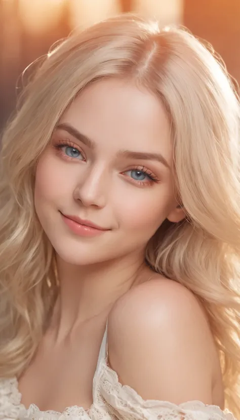 (((Russian girl in full growth, dressless, gorgeous light blonde hair, Cute humble smile))), (((evening lighting))), (((Sexy, A seductive angle))), ((( A highly detailed, Perfect eyes, realisti))) , island, Palma, blue skies, (( vector art )) , 32k --no ((...