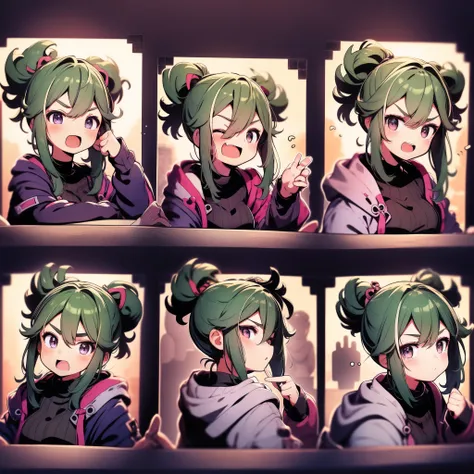 1 Cute Girl，9 tables，9 poses and expressions，Different emotions，10