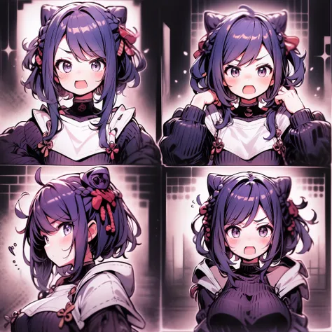 1 Cute Girl，9 tables，9 poses and expressions，Different emotions，10