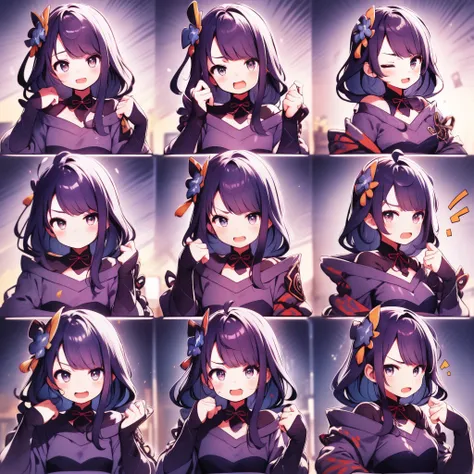 1 Cute Girl，9 tables，9 poses and expressions，Different emotions，10