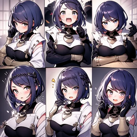 1 cute girl，9 tables，9 poses and expressions，different emotions，10