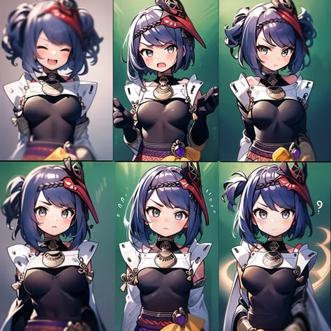 1 Cute Girl，9 tables，9 poses and expressions，Different emotions，10