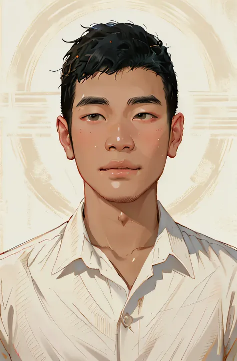 arafed man in a white shirt and black hair, bao pham, nivanh chanthara, hoang long ly, dzung phung dinh, phong yintion j - jiang geping, quy ho, profile portrait, thawan duchanee, hoang lap, khyzyl saleem, dao trong le