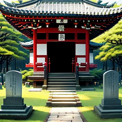 A shrine has two sides, a tablet on the front and a tombstone epitaph on the back。