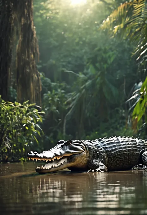 saltwater crocodile attacks on soldiers in the swamps Ramree Island in Burma