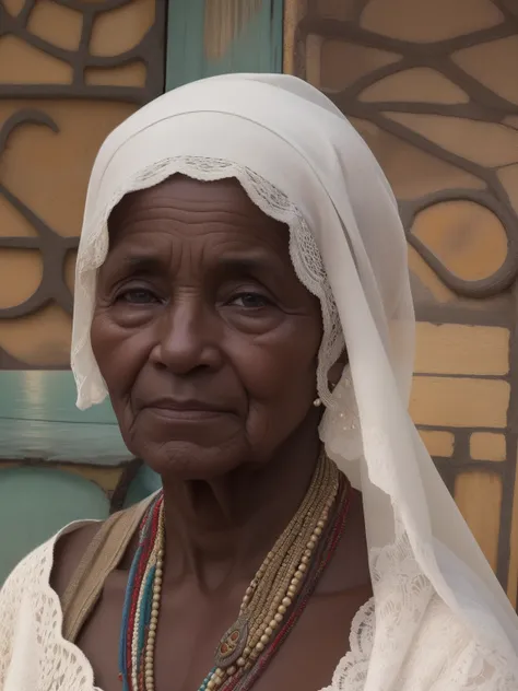 Num cantinho da varanda de madeira desgastada, sentava-se um preta velha de cerca de 90 anos, wearing a white scarf tied around his head that had already witnessed decades of relentless sunshine. Seus olhos, deep and wise, They carried an ancestral sadness...