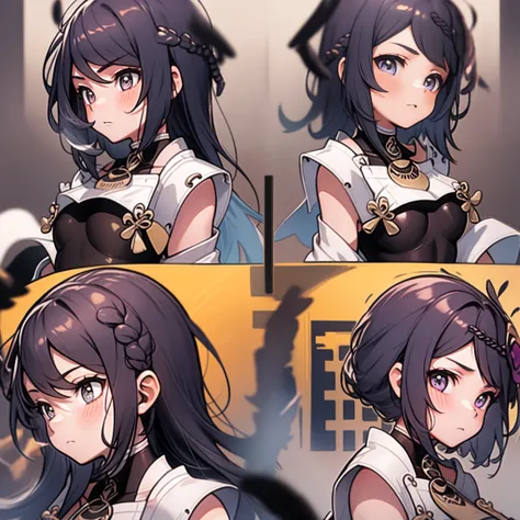 1 Cute Girl，9 tables，9 poses and expressions，Different emotions，10