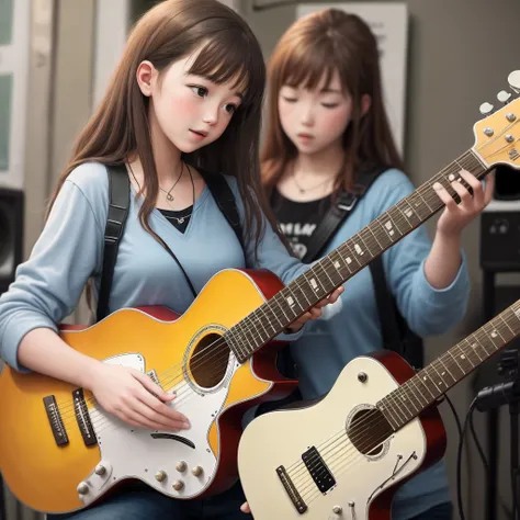 Girl playing guitar