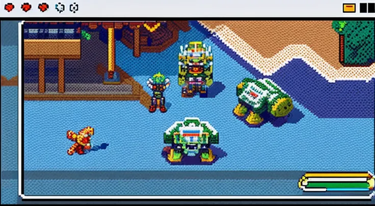 pixel game，character  design，super mecha，All kinds of artillery， Pixel art #pixelart