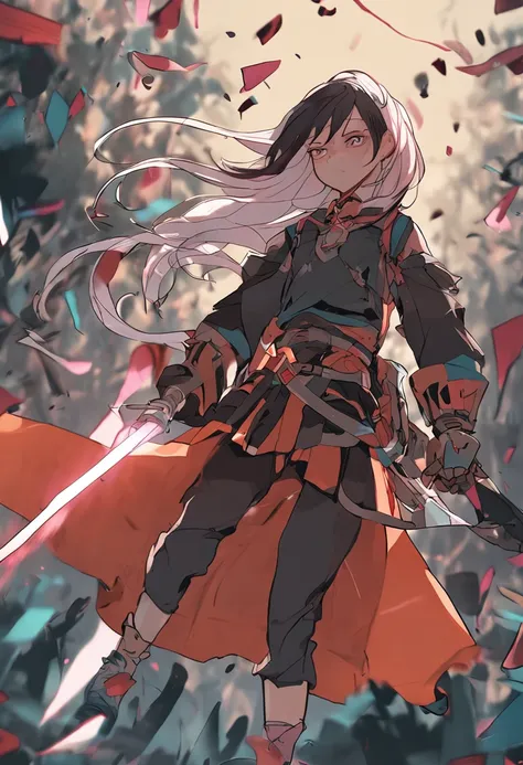 A teenager flying with a sword，The surrounding aura is powerful