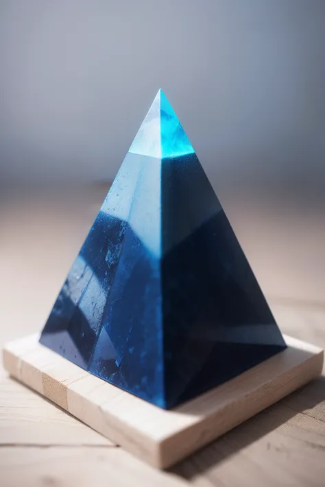 A blue pyramid to be used as a log