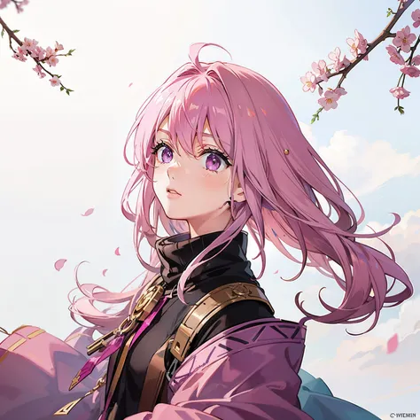 Pink purple hair, ancient wind