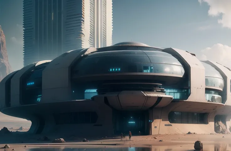 Futuristic building on Mars