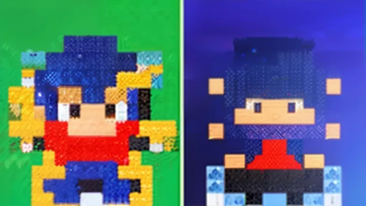 鸟山明风格，Flat pixel games《dragon quest》，Game monster design，（devils：1.4），Full body like，16-bit pixels