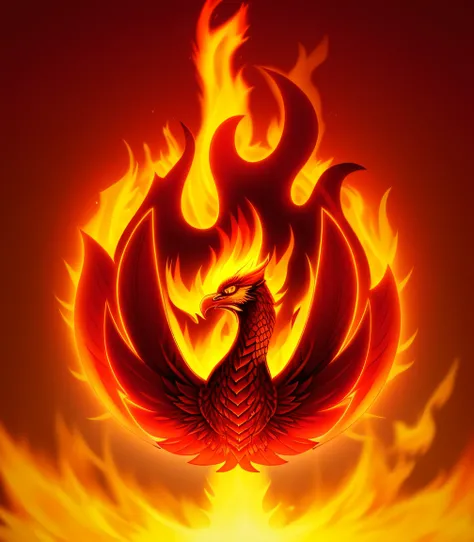 There is a red bird with a yellow flame in the background, phoenix in fire, phoenix head. cera queimada, phoenix rising from the ashes, Fiery bird, white background, phoenix flames, phoenix head, phoenix, a phoenix, artwork of a phoenix, phoenix rising, ph...