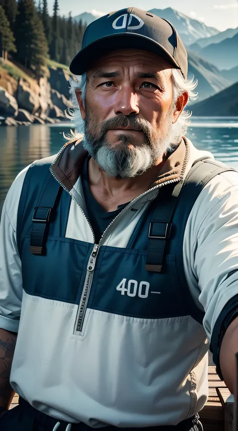 40-year-old fisherman looking into the camera