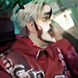 there is a man with white hair smoking a cigarette, inspired by Gang Se-hwang, inspired by Sim Sa-jeong, wearing a scarlet hoodie, inspired by jeonseok lee, giga chad crying, ((red)) baggy eyes, imvu, inspired by Aleksander Gine, inspired by Bian Shoumin, ...