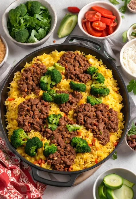 There are two food trays with meat and vegetables in them, Arroz, Cenoura cortada em rodelas e fatias, Vagen vegetal, ground beef, arroz branco, Angu cornmeal, inspirado em comida brasileira, broccoli, ground beef, Marmita Fitness, Rice with Ground Beef, C...