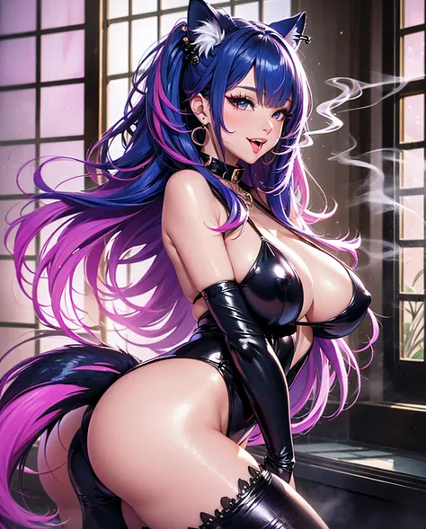 16K Ultra High Definition
Highest Quality
Glamorous cat girl
super big big big ass
Super Detail
Ultra-realistic body
Shiny skin
Glossy detailed hair texture
long beautiful long hair with gradient color from black to blue,,,
Sly smile
Cute fangs and pink to...