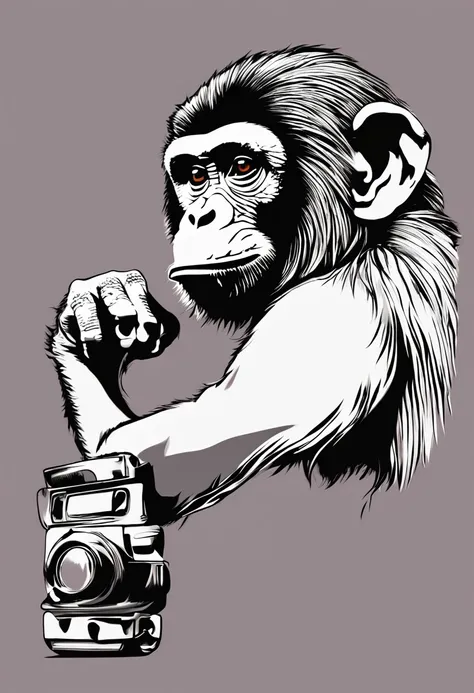 Create a monkey logo with glasses for a digital channel with neutral colors, in high resolution