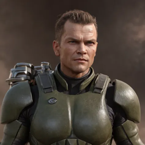 dina meyer starship troopers  (professional 3d render:1.3) af (Realistic:1.3) most beautiful artwork photo in the world，Features soft and shiny male heroes, ((Epic hero fantasy muscle man rough wet hero angry look long hair short beard and ferocious expres...