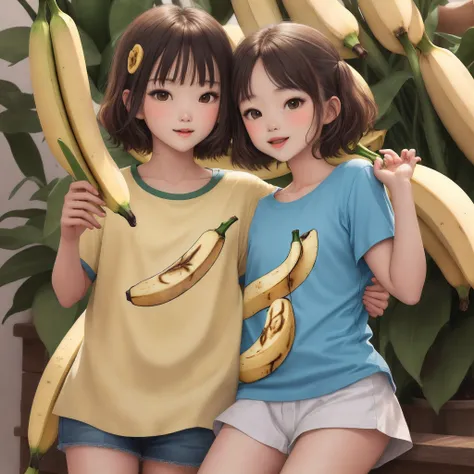 Banana-themed cotton shirt