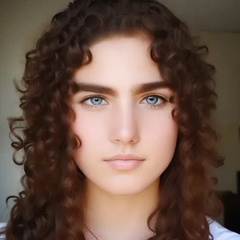 Medium Hair, kblack eyes, 19 years