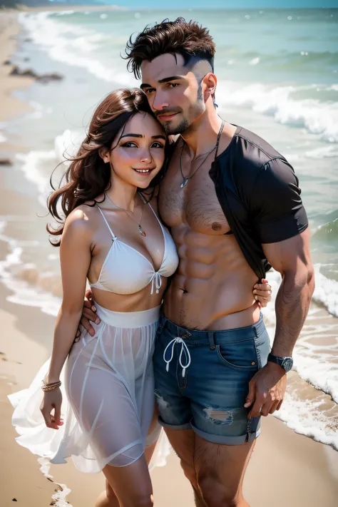 casal na praia juntos