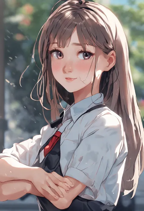 (8K), (Best Quality: 1.2), (Realistic), (Photorealistic: 1.37), Ultra High Definition, 1 Girl, Cute, Smile, Closed Mouth, Beautiful Details, Beautiful Nose, Full Body, Wet Hair, Colossal Dalsefo, Pork, School PE Uniform, Thighs korean k pop looks