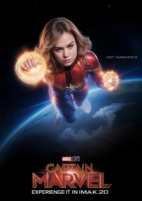 4k, Captain Marvel, cabelo longo, pose de luta.