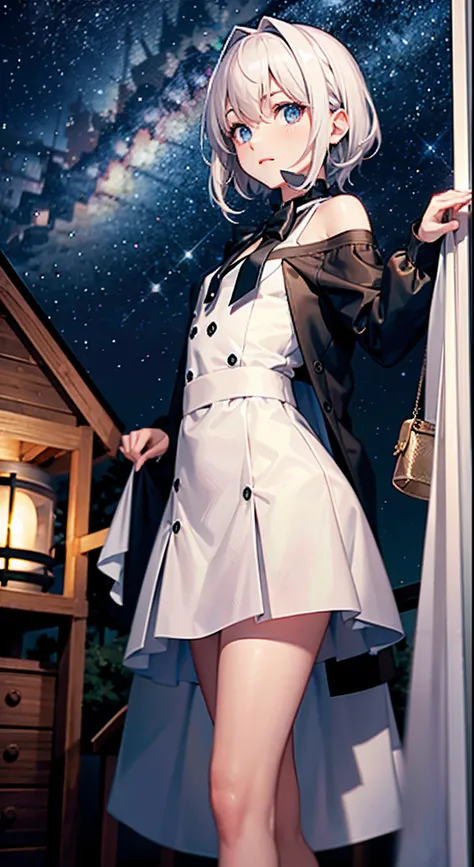 set against a backdrop of a starry sky，The characters are dressed unchanged