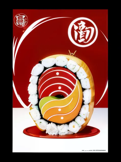 Anime-inspired sushi roll logo