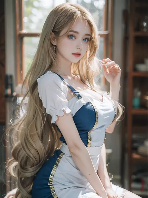 portlate、Alice in Wonderland、Blue sky、Bright and very beautiful face、Young shiny shiny white shiny skin、Best Looks、The most beautiful bright blonde hair in the world、finer hair、Super long silky straight hair、Beautiful bangs that shine、Glowing crystal clear...