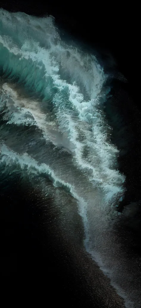 aladid view of a man surfing on the waves, turbulent water, wave of water particles, turbulent waves, raging sea, wild sea storm...