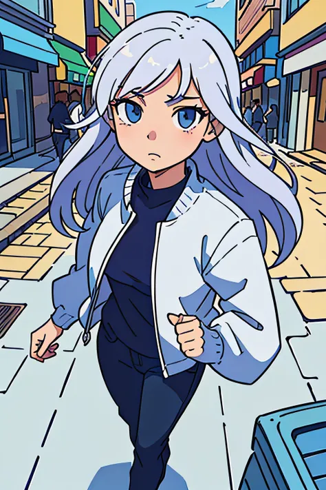 (best-quality:0.8), (best-quality:0.8), perfect anime illustration, extreme closeup portrait of a pretty woman walking through the city