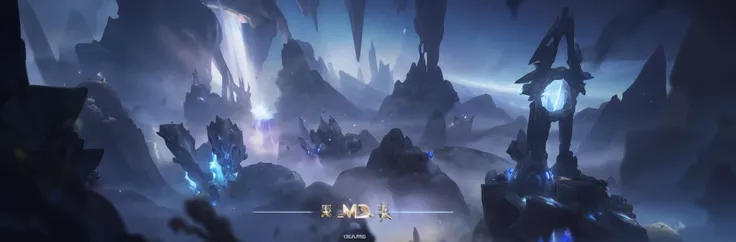 Close-up of a mountain，There is a bell tower in the middle, from league of legends, kda, ethereal and mecha theme, game footage, in - game footage, in-game footage, game screenshot, 8k hd wallpaperjpeg artifact, 8k hd wallpaperjpeg artifact, game screensho...