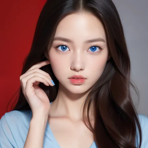 Odd-Eyed Beautiful Girl、Red right eye、Right eye is red、Blue left eye、The left eye is blue、Allback、a blond、