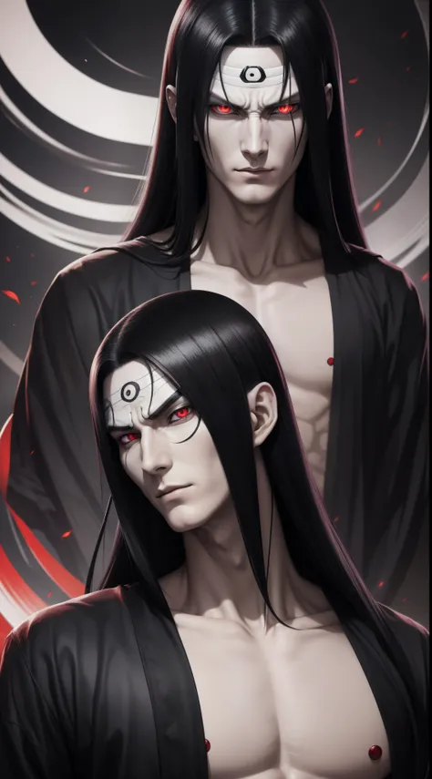 Orochimaru Hot profile picture, masterpiece, solo, extremely accurate rendering, cool beautiful Orochimaru, reliable young man, savior of the world, simple design, best picture, 8K, red eyes pale, the same color as the original demon ninja.