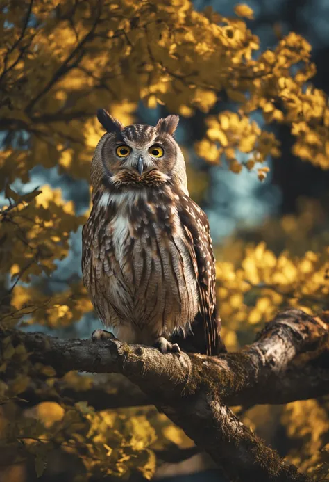 A wise old owl named Oliver perched on a sturdy tree branch