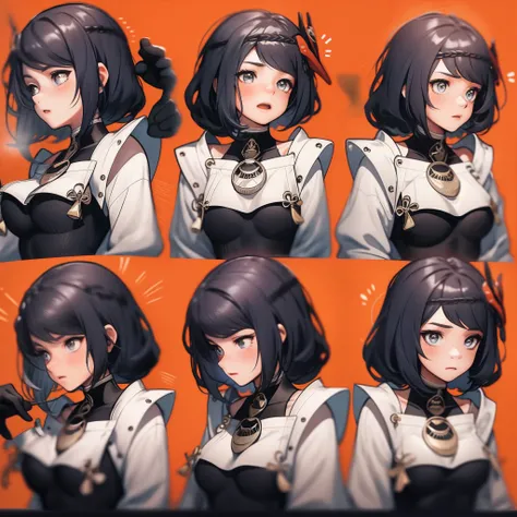 1 Cute Girl，9 tables，9 poses and expressions，Different emotions，10